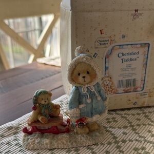 Cherished Teddies Blue Winter Bear Pair Figurine